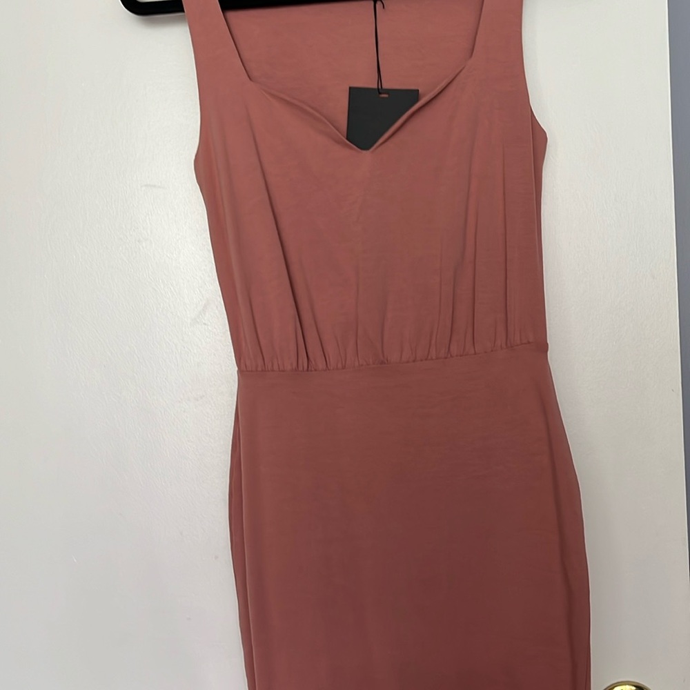 ASOS | Dusty Rose Midi Dress Sz US 2 - Picture 2 of 4
